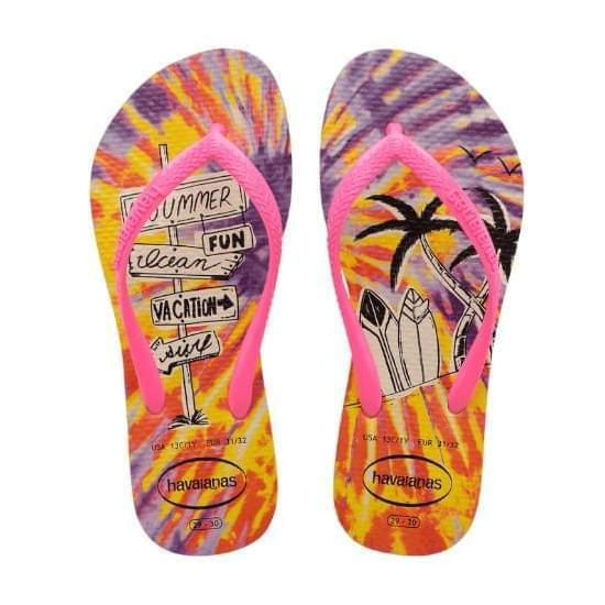 Imagem de Sandália havaianas kids slim fashion amarelo limão 23/24