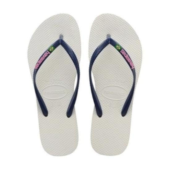 Imagem de Sandália havaianas feminina slim brasil branco/marinho 37/38