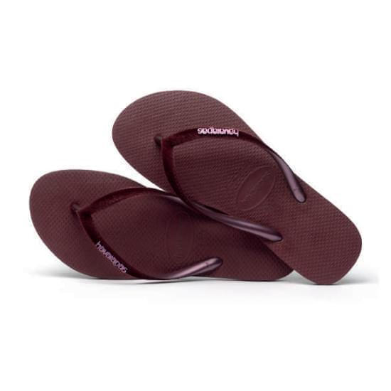 Imagem de Sandália havaianas feminina slim velvet vinho de uva 39/40