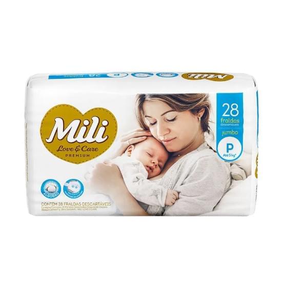 Imagem de Fralda infantil mile love&care tamanho p jumbo | com 28 unidades