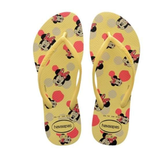 Imagem de Sandalias havaianas feminina slim disney amarelo limao 39/40