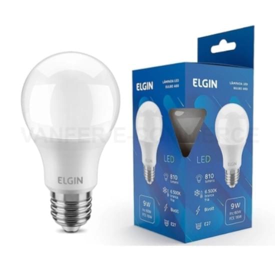 Imagem de Lampada elgin bulbo led a60 9w biv 6500k