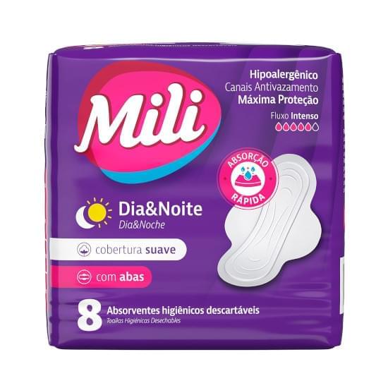 Imagem de Absorvente diário mili suave com abas dia e noite | com 8 unidades