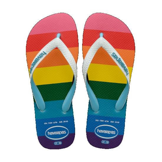 Imagem de Sandália havaianas unissex top pride allover azul 33/34