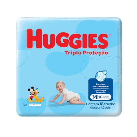 Imagem de Fralda infantil huggies tripla proteção tamanho m jumbinho | com 18 unidades