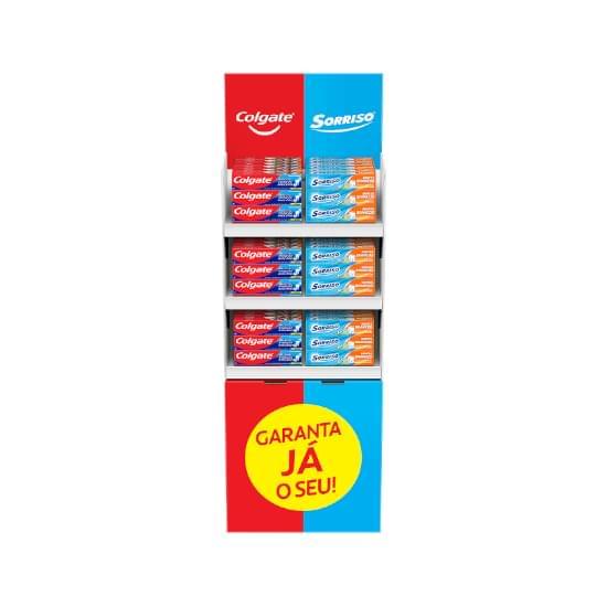 Imagem de Display de chão creme dental sorriso dentes brancos 90g + colgate tripla ação 90g | com 240 unidades