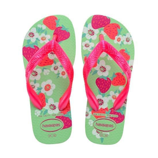 Imagem de Sandália havaianas infantil kids flores verde jardim 25/26