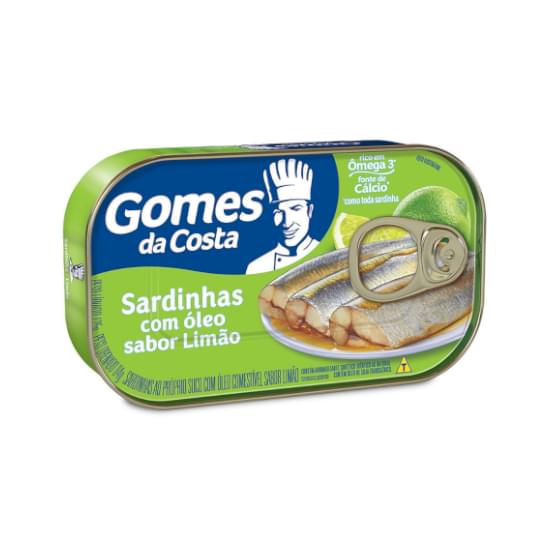 Imagem de Sardinha gomes da costa ao próprio suco com óleo comestível sabor limão 125g