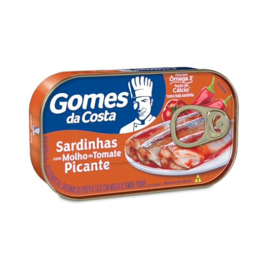 Imagem de Sardinha gomes da costa ao próprio suco com molho de tomate picante 125g