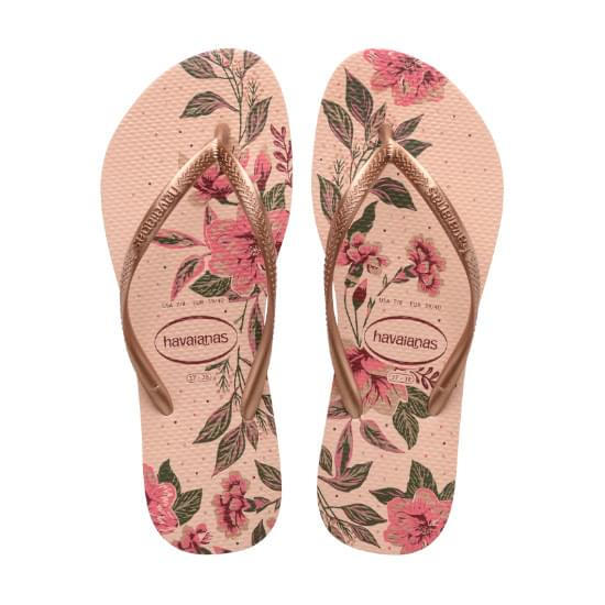 Imagem de Sandália havaianas feminina slim organic rosa ballet/ dourado blush 41/42