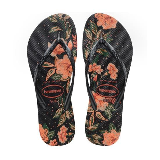Imagem de Sandália havaianas feminina slim organic preto/cinza dark/cinza dark 35/36