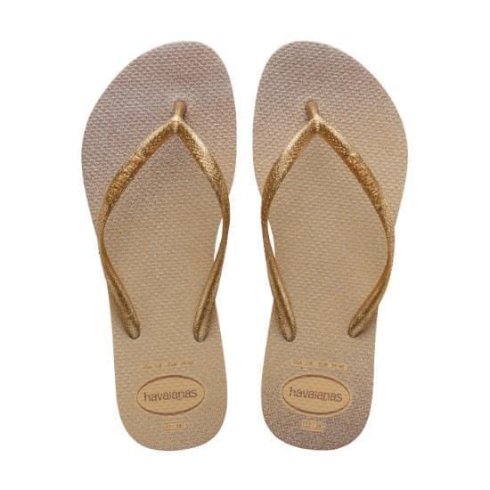 Imagem de Sandalia havaiana feminina slim gloss dourado 41/42