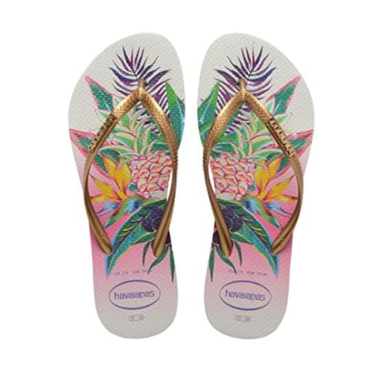 Imagem de Sandalia havaiana feminina slim tropical branco 39/40