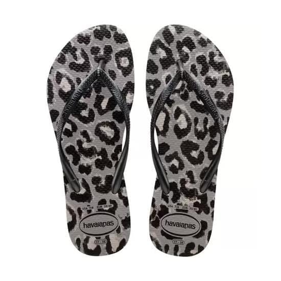 Imagem de Sandália havaianas feminina slim animals cinza aço/cinza 35/36