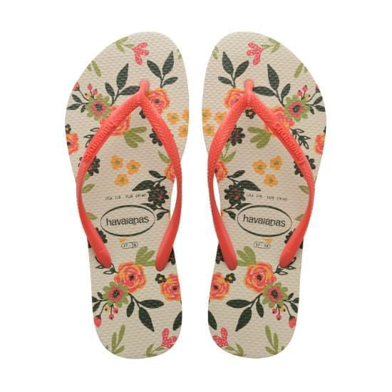 Imagem de Sandália havaianas feminina slim romance bege palha/vermelho 41/42