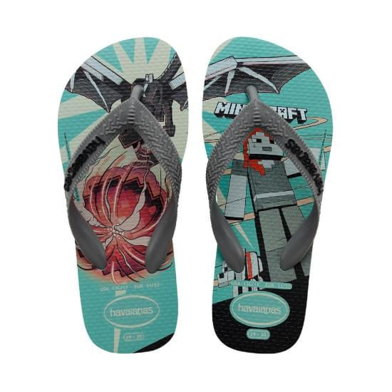 Imagem de Sandalias havaianas infantil kids minecraft azul 23/24