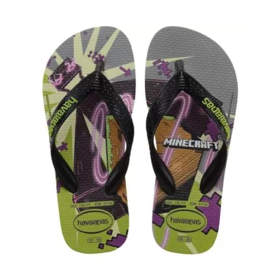 Imagem de Sandalias havaianas infantil kids minecraft oliva 23/24