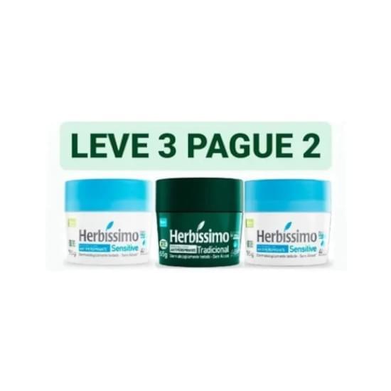 Imagem de Kit desodorante em creme herbissimo 55g | leve 3 pague 2