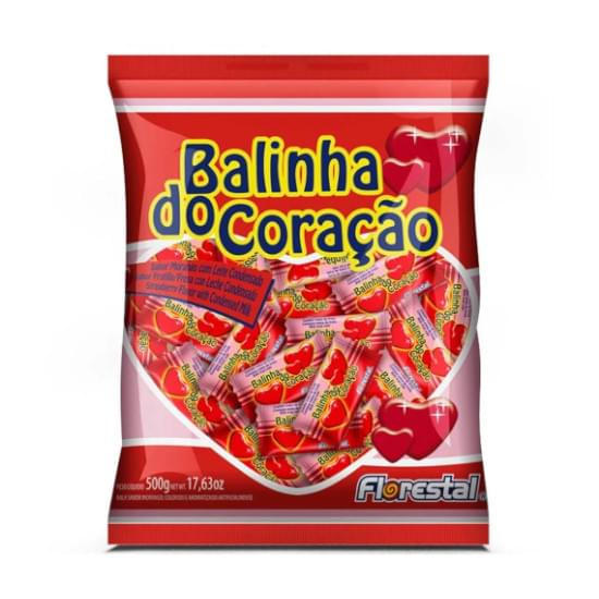 Imagem de Balinha coracao morango 500g