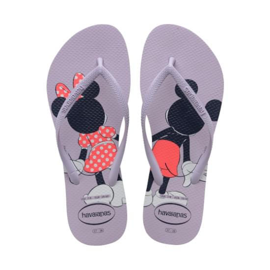 Imagem de Sandalias havaianas feminina slim disney lilas calmo 33/34