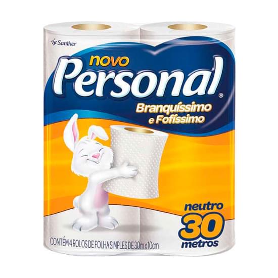 Imagem de Papel higiênico folha simples neutro personal 30m | pacote com 4 unidades
