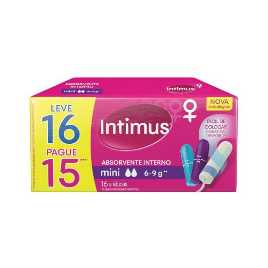 Imagem de Absorvente interno intimus mini | leve 16 pague 15 unidades