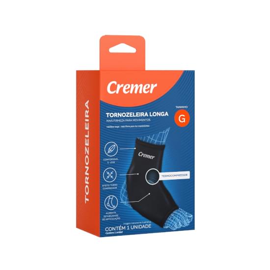 Imagem de Cremer tornozeleira longa neoprene preto tamanho g