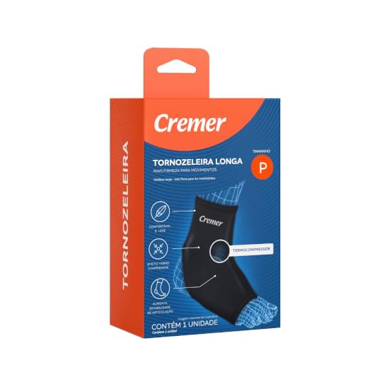 Imagem de Cremer tornozeleira longa neoprene preto tamanho p