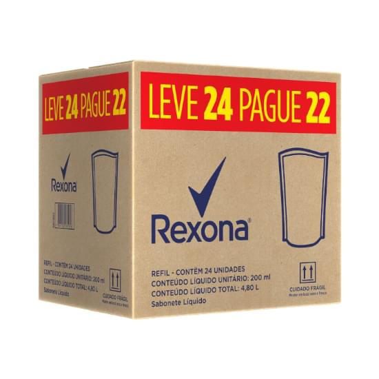 Imagem de Sabonete líquido rexona antibacterial fresh 200ml refil | leve 24 pague 22 unidades