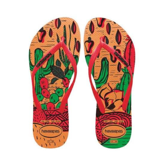 Imagem de Sandalias havaianas feminina slim cordel coral spark 37/38