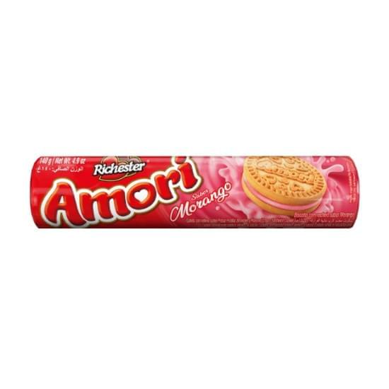 Imagem de Biscoito recheado amori morango richester 140g