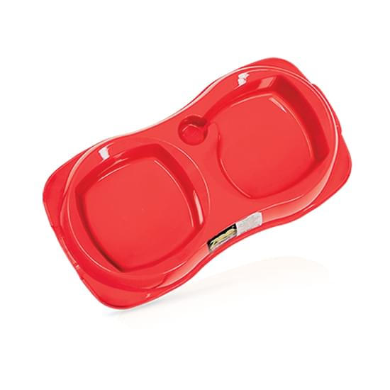 Imagem de Plast pet comedouro+bebedouro zooplast tamanho m vermelho novo