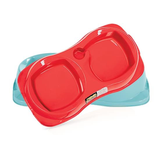 Imagem de Plast pet comedouro+bebedouro zooplast tamanho g vermelho novo