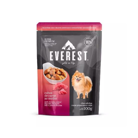 Imagem de Everest cães adultos raças pequenas e mini carne ao molho 100ml m18