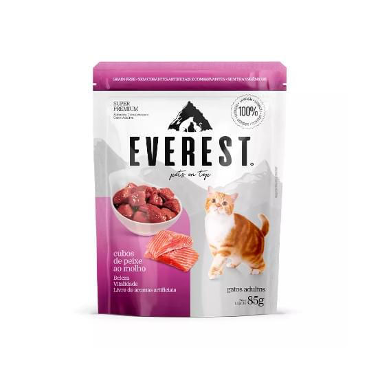 Imagem de Everest gatos adultos  cubos de peixe ao molho 85g m20