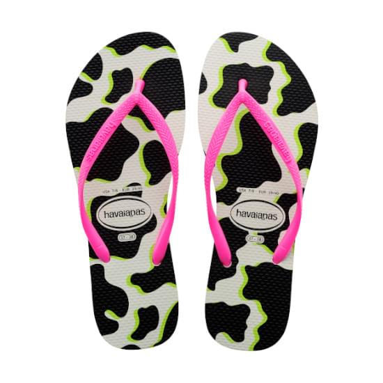 Imagem de Sandália havaianas feminina slim animals branco/rosa flux 39/40