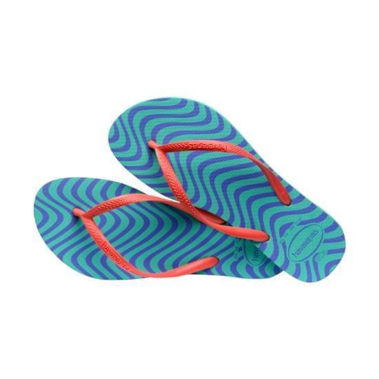 Imagem de Sandalia havaianas feminina slim harmony verde virtual 33/34