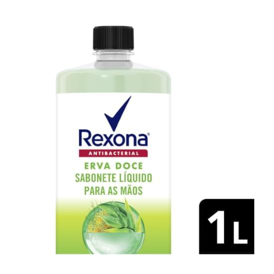 Imagem de Sabonete líquido antibacterial para as mãos erva-doce rexona frasco 1l refil econômico