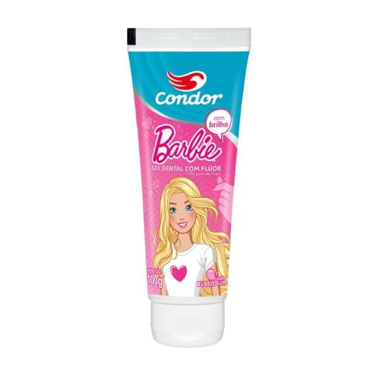 Imagem de Gel dental infantil com flúor bubble gum barbie condor bisnaga 100g