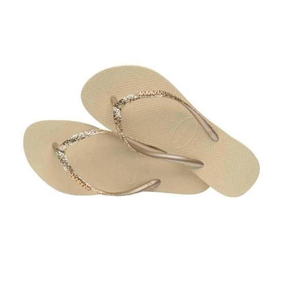 Imagem de Sandália havaianas feminina slim square glitter ii areia 39/40