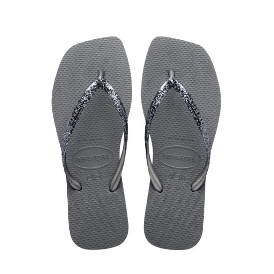 Imagem de Sandália havaianas feminina slim square glitter ii cinza aço 37/38