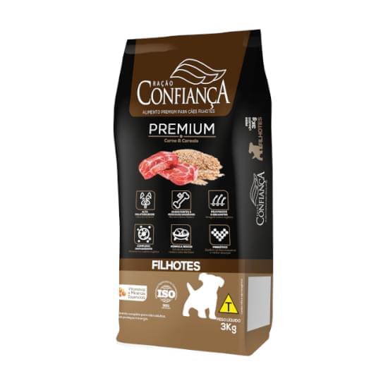 Imagem de Ração confiança premium cães filhote 3kg