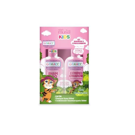 Imagem de Kit shampoo e condicionador 300ml graacc muriel kids menina suave