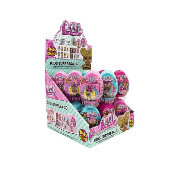 Imagem de Kids zone brinquedos com surpresa eggs 3d l.o.l com 18 unidades