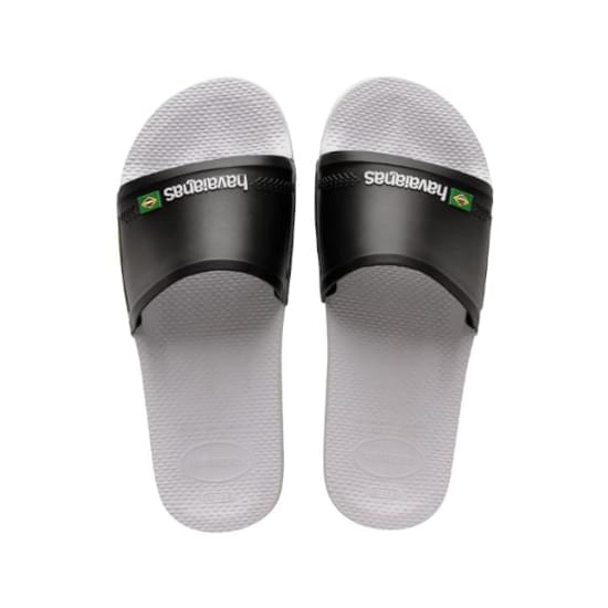 Imagem de Sandalias havaianas unissex slide brasil branco/preto 35/36