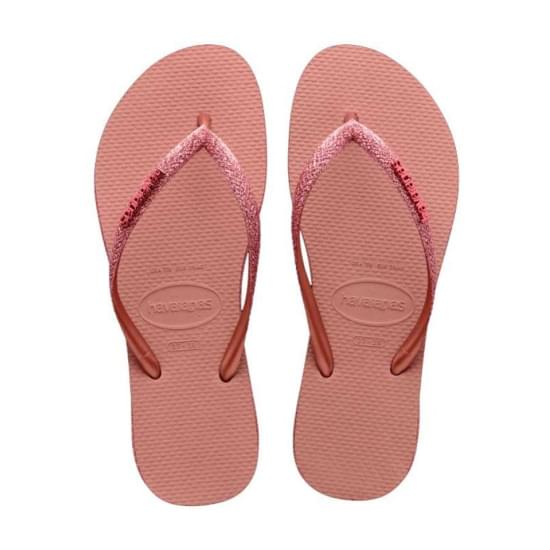 Imagem de Sandalias havaianas unissex slide brasil rosa crocus/dourado blush 37/38