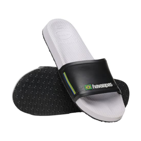 Imagem de Sandalias havaianas unissex slide brasil branco/preto 41/42