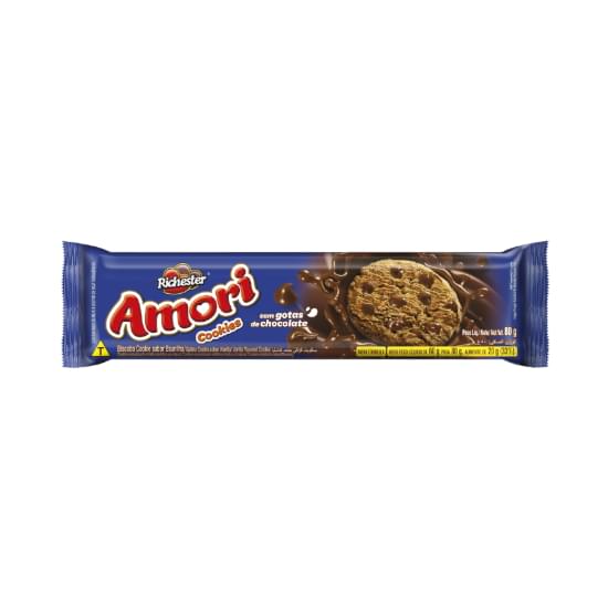 Imagem de Biscoito cookie baunilha com gotas de chocolate richester amori pacote 80g