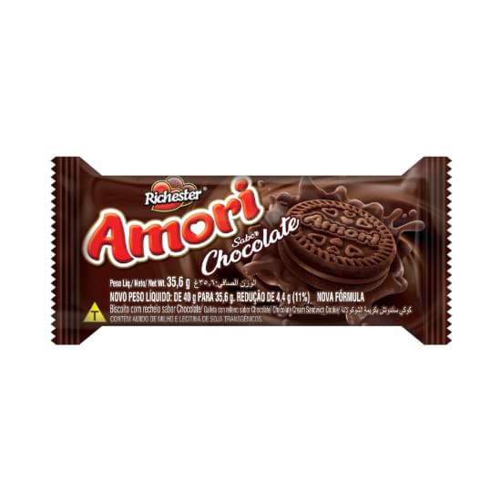 Imagem de Biscoito chocolate recheio chocolate richester amori pacote 35,6g