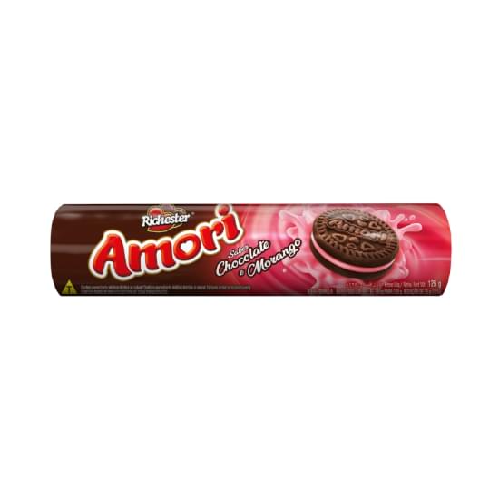 Imagem de Biscoito chocolate com recheio morango richester amori pacote 125g